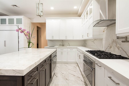 transitional modern white custom kitchen