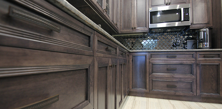 dark stain kitchen cabinet
